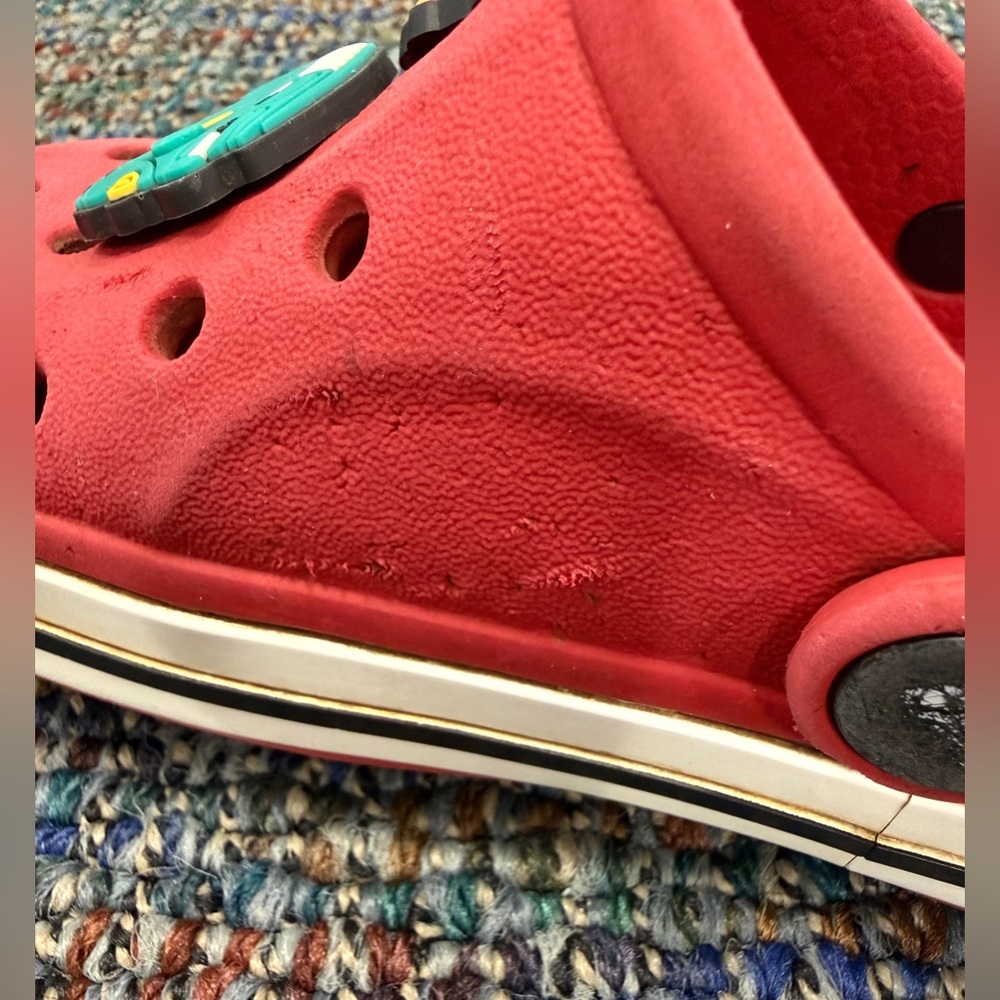 CROCS Kids' Red Classic Clogs with Cars Character Charms - Picture 11 of 12